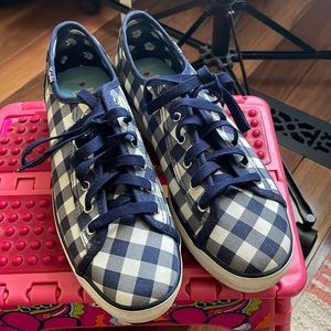 Keds Navy and White Gingham Platform Sneaker